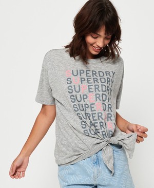 Superdry Sunday Graphic Női Pólók Szürke | OLUCZ5798